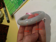 Load image into Gallery viewer, 56mm Type A 100% Natural green/white Jadeite Jade bangle Z15
