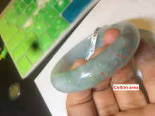 Load image into Gallery viewer, 52.5mm Certified type A 100% Natural green white Jadeite Jade bangle A77-2424
