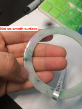 Load image into Gallery viewer, 57mm certified 100% natural Type A sunny green/purple slim flat style jadeite jade bangle AC68-4575
