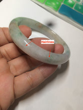 Load image into Gallery viewer, 56mm 100% natural certified icy sunny green/red/white jadeite jade bangle AT52-8745
