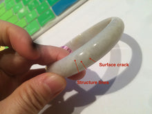Load image into Gallery viewer, 55.2mm type A 100% Natural green/ white Jadeite Jade bangle Y54
