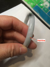 Load image into Gallery viewer, 53mm Certified type A 100% Natural light green/white oval jadeite jade bangle AM57-4212
