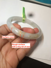 Load image into Gallery viewer, 57mm certificated type A 100% Natural light green yellow Jadeite Jade bangle AD84-5745
