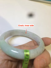 Load image into Gallery viewer, 54.6mm certified type A 100% Natural green/white Jadeite Jade bangle U61-4938
