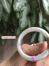 Load image into Gallery viewer, 52.6mm certified Type A 100% Natural white/brown Jadeite Jade bangle AB53-0005
