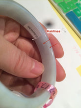 Load image into Gallery viewer, 56mm Type A 100% Natural green/white Jadeite Jade bangle Z15
