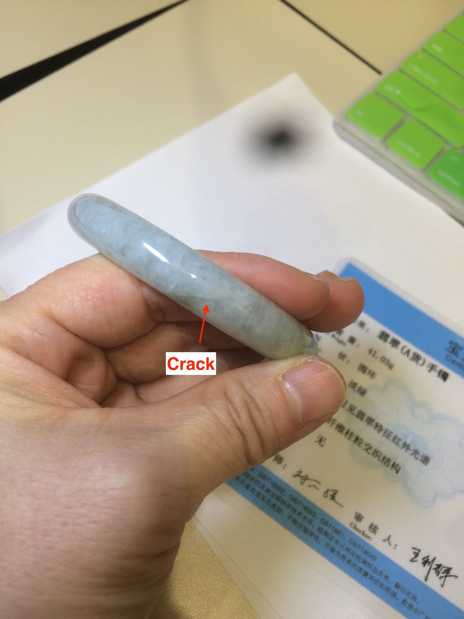 Load image into Gallery viewer, 53mm Certified Type A 100% Natural light green/purple Jadeite jade bangleZ90-2746
