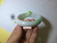 Load image into Gallery viewer, 56mm Certified Type A 100% Natural sunny green/white(白底青) Jadeite Jade bangle G71-1309
