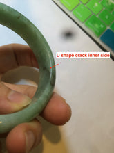 Load image into Gallery viewer, 54.5mm Certified Type A 100% Natural watery light green jadeite jade bangle D61
