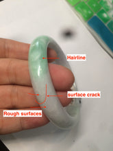 Load image into Gallery viewer, 55.5 mm Certified type A 100% Natural sunny green/white (白底青)/purple Jadeite bangle H160-1843

