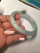 Load image into Gallery viewer, 54mm certified Type A 100% Natural watery sunny green/white  jadeite jade bangle AB78-5444
