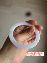 Load image into Gallery viewer, 51.5mm certified Type A 100% Natural sunny green/purple flat style Jadeite jade bangle N109
