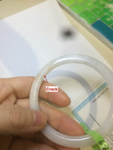 Load image into Gallery viewer, 57mm certificated Type A 100% Natural light green /yellow round cut Jadeite Jade bangle x60-9026
