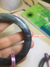 Load image into Gallery viewer, 53.4mm Certified 100% Natural black/gray sesame paste 芝麻糊 青花round cut nephrite Jade bangle HE102-5546
