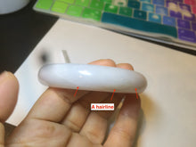 Load image into Gallery viewer, 57.8mm 100% certified natural  light green/blue/yellow jadeite jade bangle S27-3228
