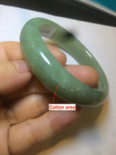 Load image into Gallery viewer, 55.5mm certified 100% Natural green/yellow nephrite Jade bangle HE17-8450
