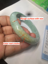 Load image into Gallery viewer, 56.4mm certified Type A 100% Natural sunny green Jadeite Jade bangle U126-2490
