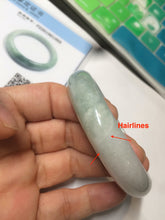 Load image into Gallery viewer, 53mm Certified Type A 100% Natural light green white Jadeite Jade bangle H151-1005
