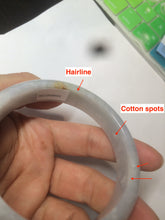 Load image into Gallery viewer, 58.3mm certified Type A 100% Natural green/white/super light purple Jadeite bangle AF70-9555
