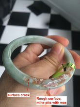 Load image into Gallery viewer, 54.6mm Type A 100% Natural white/green/red Jadeite Jade bangle N76
