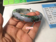 Load image into Gallery viewer, 55.3mm certified Type A 100% Natural dark green/purple Jadeite Jade bangle AC57-5788
