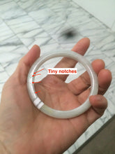 Load image into Gallery viewer, 58mm certified type A 100% Natural fresh light green/white slim jadeite jade bangle E80-0996
