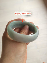Load image into Gallery viewer, 53mm Certified type A 100% Natural light green/yellow/black broad style oval jadeite jade bangle X96-1036
