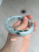 Load image into Gallery viewer, 56.7mm certified 100% natural type A icy watery green flying flowers jadeite jade bangle AS66-1633
