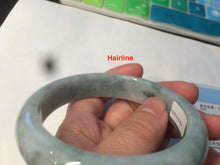 Load image into Gallery viewer, 58.5mm certificated Type A 100% Natural green Jadeite Jade bangle Y111-0484
