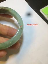 Load image into Gallery viewer, 54.5mm Certified Type A 100% Natural watery light green jadeite jade bangle D61
