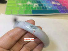 Load image into Gallery viewer, 53.9mm Certified Type A 100% Natural white/purple with green floating flowers Jadeite Jade bangle U71-2697
