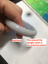 Load image into Gallery viewer, 53.2mm 100% natural type A certified light green/purple jadeite jade bangle AQ4-0733
