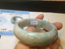 Load image into Gallery viewer, 56.5mm certificated Type A 100% Natural sunny green/purple/yellow  Monet’s Water Lilies Jade bangle E62-1029
