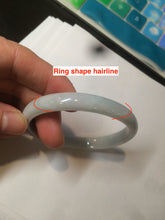 Load image into Gallery viewer, 53mm Certified type A 100% Natural light green/white oval jadeite jade bangle AM57-4212
