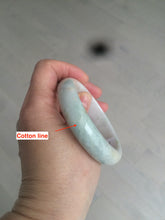 Load image into Gallery viewer, 56.3mm certified 100% natural Type A light green/white jadeite jade bangle AR65-7520
