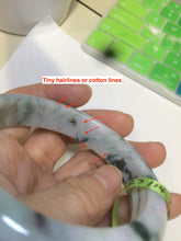 Load image into Gallery viewer, 58.5mm certified Type A 100% Natural green/purple Jadeite Jade bangle AH46-6207
