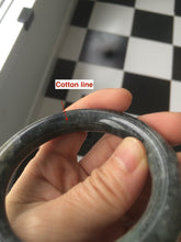 Load image into Gallery viewer, 53.4mm Certified 100% Natural black/gray sesame paste 芝麻糊 青花round cut nephrite Jade bangle HE102-5546
