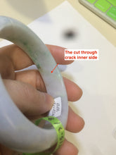 Load image into Gallery viewer, 53mm type A 100% natural certified green jadeite jade bangle U77-0727((Clearance item with big defects)

