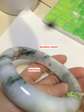 Load image into Gallery viewer, 58.5mm certified Type A 100% Natural green/purple Jadeite Jade bangle AH46-6207
