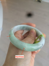 Load image into Gallery viewer, 54mm certified 100% natural type A green/white jadeite jade bangle AH29-4933
