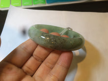 Load image into Gallery viewer, 54.5mm Certified Type A 100% Natural watery light green jadeite jade bangle D61
