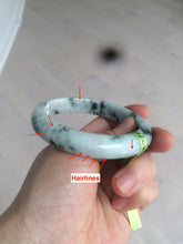 Load image into Gallery viewer, 58.2mm certified type A 100% Natural green/white/purple Jadeite Jade bangle Z97-6205
