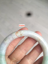 Load image into Gallery viewer, 56mm certified 100% natural sunny green/white/purple/yellow round cut jadeite jade bangle AF9-8927
