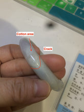 Load image into Gallery viewer, 52.6mm certified Type A 100% Natural white/brown Jadeite Jade bangle AB53-0005
