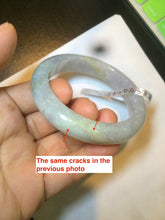 Load image into Gallery viewer, 53.2mm certified type A 100% Natural green/yellow/purple/gray Jadeite Jade bangle G109-3537
