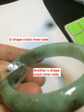 Load image into Gallery viewer, 54.5mm Certified Type A 100% Natural watery light green jadeite jade bangle D61
