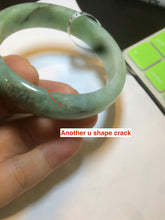 Load image into Gallery viewer, 54.5mm Certified Type A 100% Natural watery light green jadeite jade bangle D61
