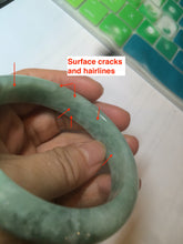 Load image into Gallery viewer, 57.4mm certified Type A 100% Natural green/gray Jadeite Jade bangle X122-7140

