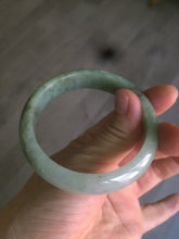 Load image into Gallery viewer, 54.5mm Certified Type A 100% Natural watery light green jadeite jade bangle D61

