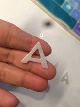 Load image into Gallery viewer, 100% natural icy watery jadeite jade Initial letter A pendant necklace Y125
